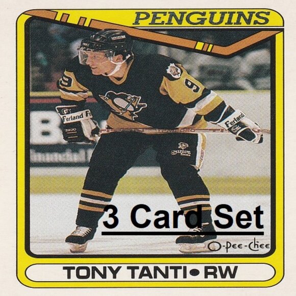 Tony Tanti Pittsburgh Penguins NHL Hockey Card Collection  - 3 Card Set - Picture 1 of 4